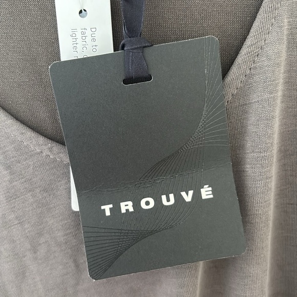 NWT TROUVE | Gray front tie sleeveless dress scoop neck modal blend Sz XS - Picture 2 of 7